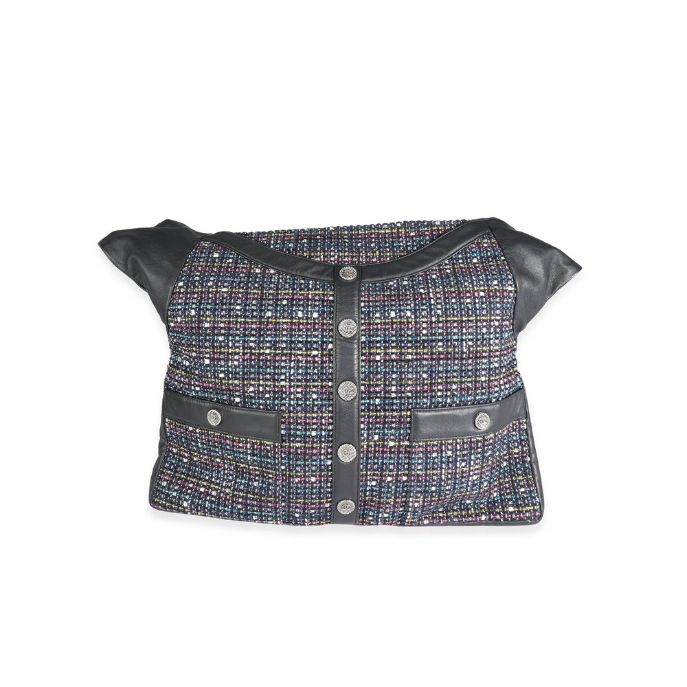 Chanel Navy Lambskin & Multicolor Tweed Girl Bag